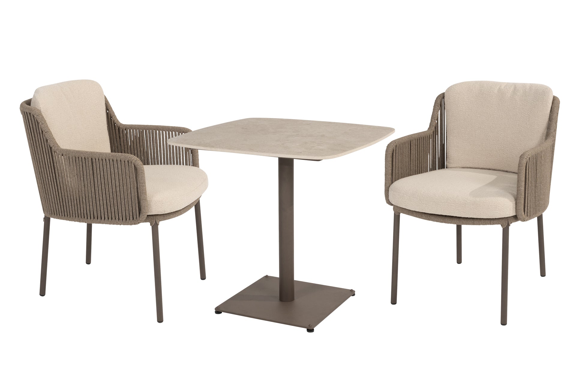Bernini dining set Terre with Vermont dining table Terre with ceramic top 75x75cm - Complete Set