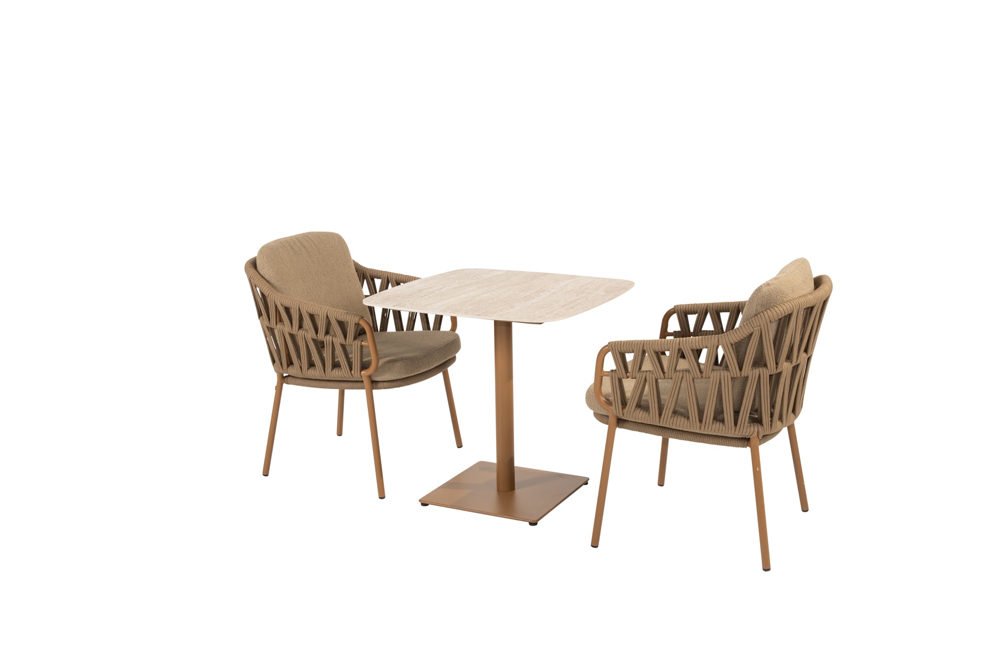 Biarritz dining set amber with Vermont dining table amber 75 x 75cm - Complete Set