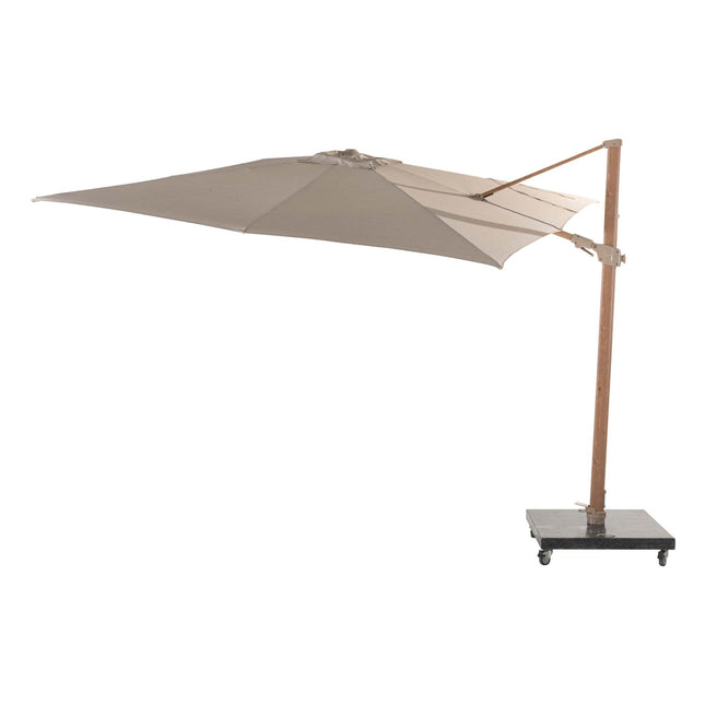 4 Seasons Outdoor Siesta Premium 300 x 300 cm. Sand mit Holz -Look -Rahmen