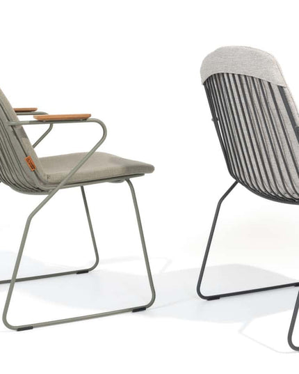 4 Seasons Outdoor Veneto Dining Olive + Montana Tischfass Teak -Basis mit Keramik -Terrazzo 240 cm