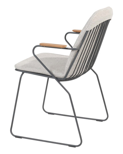 4 Seasons Outdoor Veneto Dining Anthrazit + Montana Tisch Barrel Keramik Terrazzo 240 x 103 cm