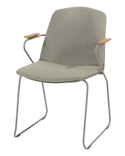 4 Seasons Outdoor Veneto Dining Olive + Montana Tischfass Teak -Basis mit Keramik -Terrazzo 240 cm