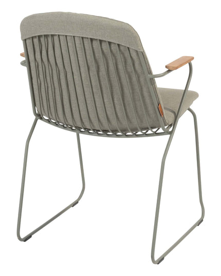 4 Seasons Outdoor Veneto Dining Olive + Montana Tischfass Teak -Basis mit Keramik -Terrazzo 240 cm