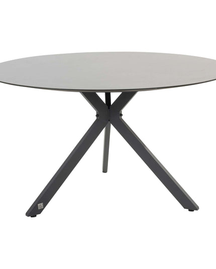 4 Seasons Outdoor Aprilla Dining Pure + Locarno Tisch HPL Slate Anthrazit 130 Ø cm