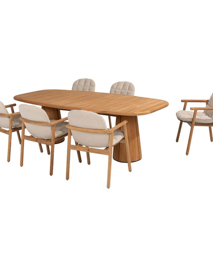 4 Seasons Outdoor Samos Essstuhl + Taste 4SO Capri Tisch-Fass-Form-Teak 240 cm