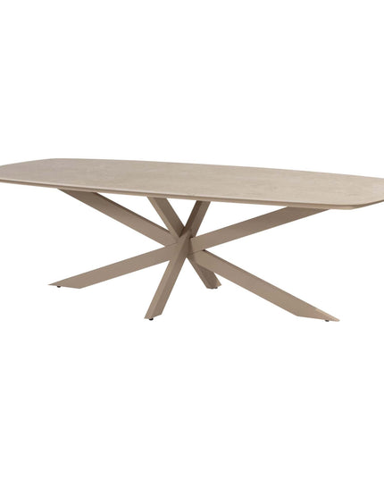 Taste 4SO Puglia Low Dining Chair + 4 Seasons Outdoor Nevada low dining Tisch barrel 250 cm latte