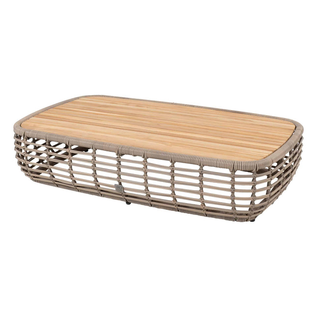 4 Seasons Outdoor Lugano Couchtisch mit Teakleiter 130 x 80 x 30 cm.