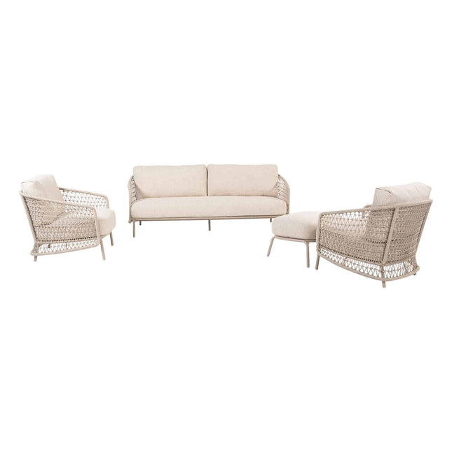 4 Seasons Outdoor Puccini Lounge Set + Footstool ohne Kaffeetisch