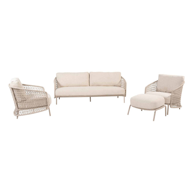 4 Seasons Outdoor Puccini Lounge Set + Footstool ohne Kaffeetisch