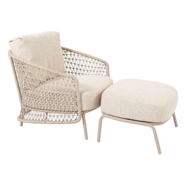 4 Seasons Outdoor Puccini Lounge Set + Footstool ohne Kaffeetisch