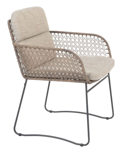 4 Seasons Outdoor Aprilla Dining Pure + Locarno Tisch HPL Slate Anthrazit 130 Ø cm