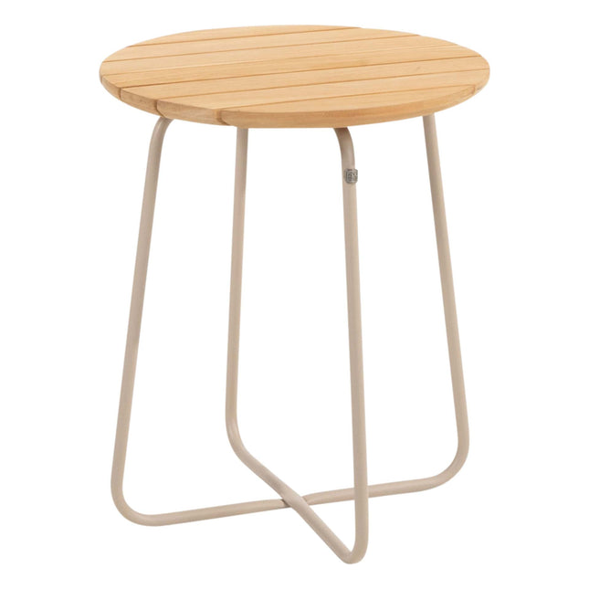 4 Seasons Outdoor Verdi Seitentisch Teak 45 cm. Ø (H 55) Latte