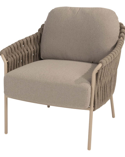 4 Seasons Outdoor Garden Set Comino Low Dining Chair + Taste 4SO Donato Low Esstisch Latte 160 cm Ø