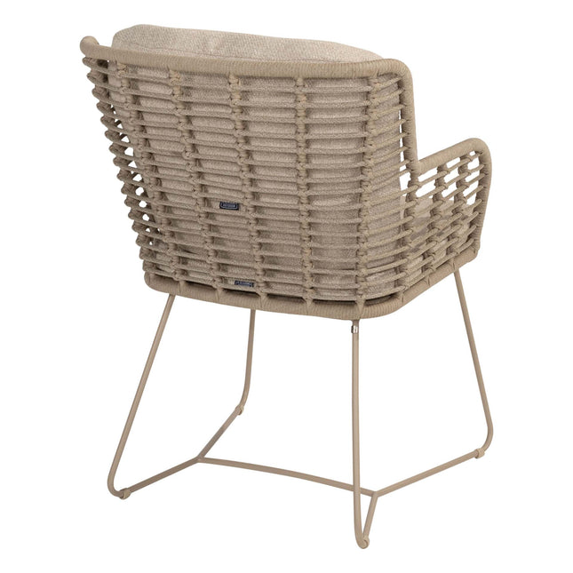 4 Jahreszeiten Outdoor Fabrice Essstuhl Latte + Taste 4SO Prado Tisch mit Keramik Tisch Top Barrel Latte 240 cm