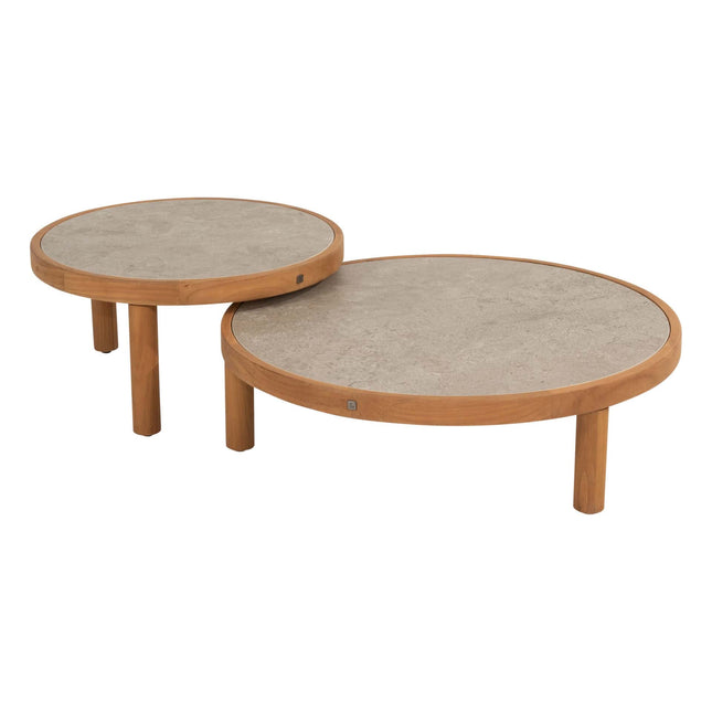 4 Seasons Outdoor Finn Couchtisch mit Keramiktisch Top 85 cm. Ø (H 25)