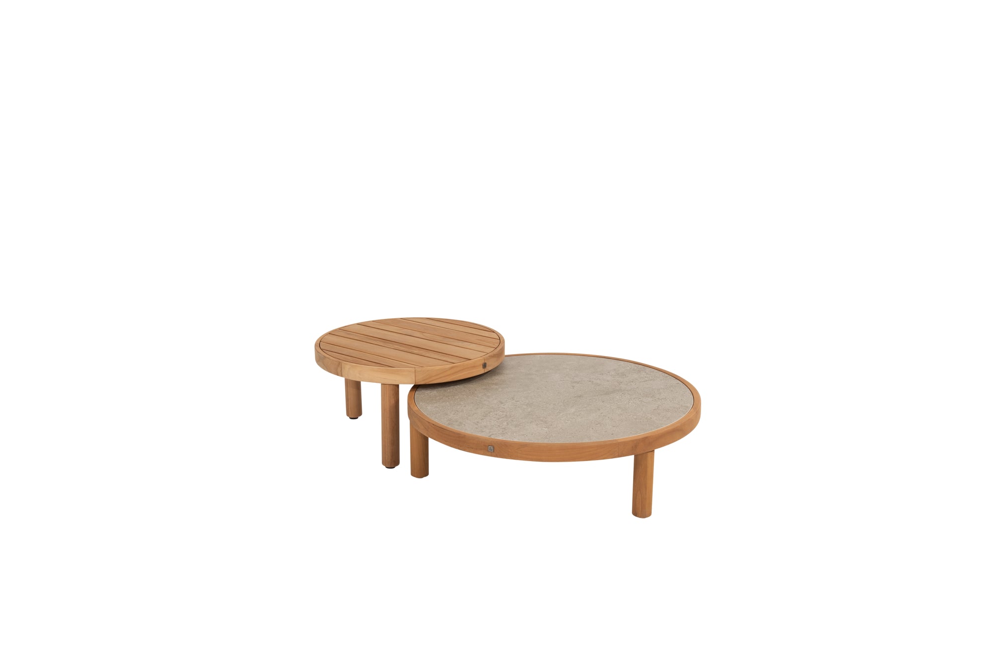 4SO Finn salontafels set van 2 zand Ø84 + Ø60 cm