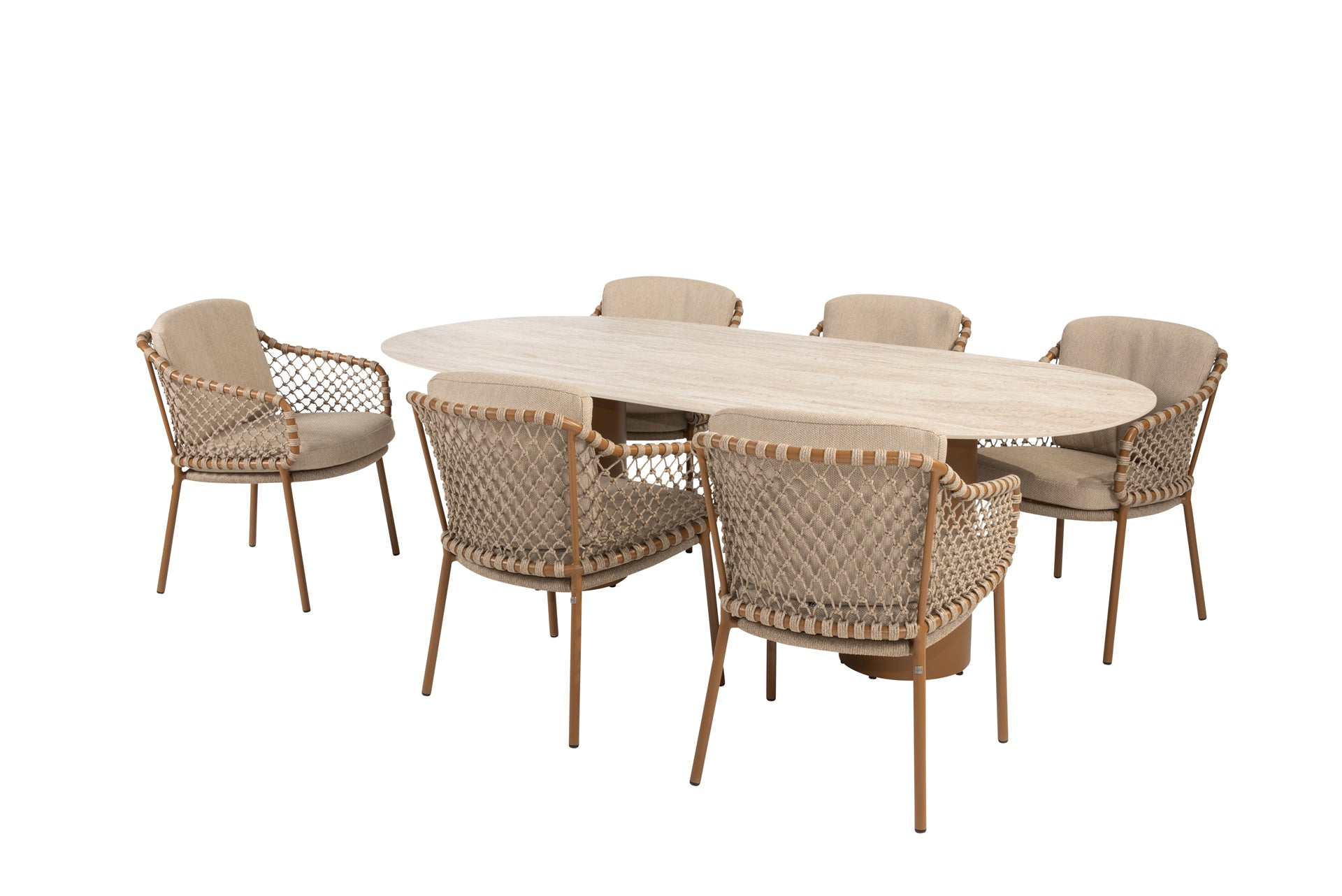 Martinique dining set amber with Colorado oval dining table amber 240 x 105 cm - Complete Set