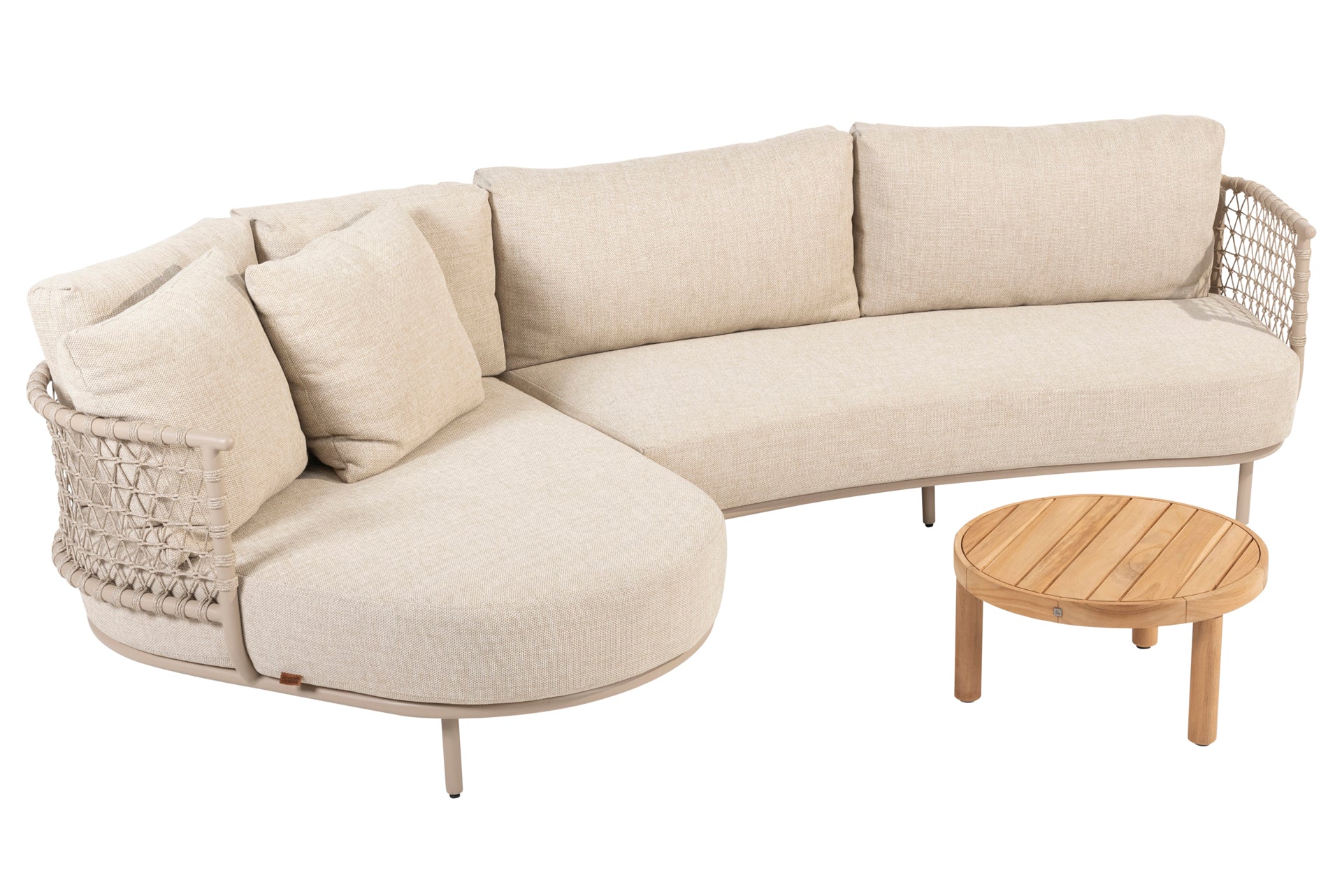 Sardinia chaise lounge living sofa with Finn coffeetable 60cm _ - Complete Set