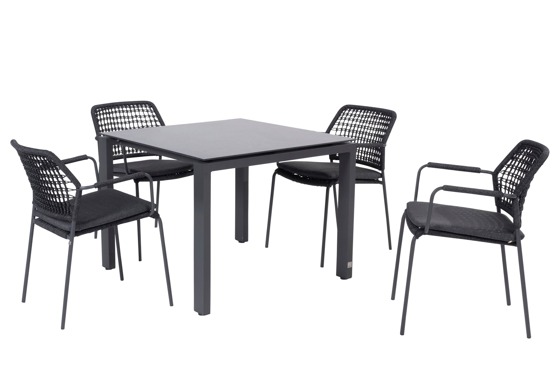 Barista dining set anthracite with Goa table 95x95cm HPL slate anthracite - Complete Set