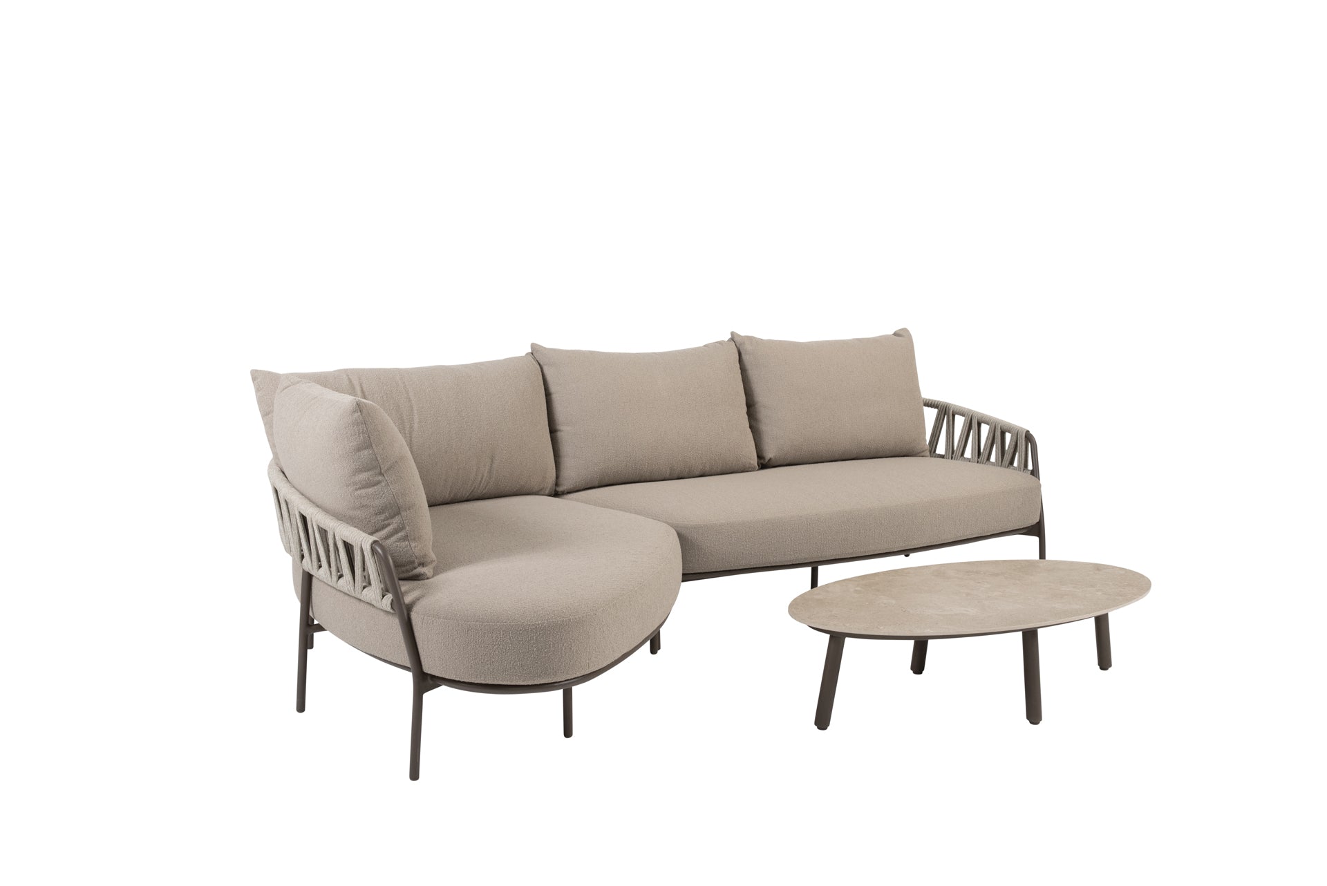 Calma modular chaise longue terre with Salute table ellips - Complete Set