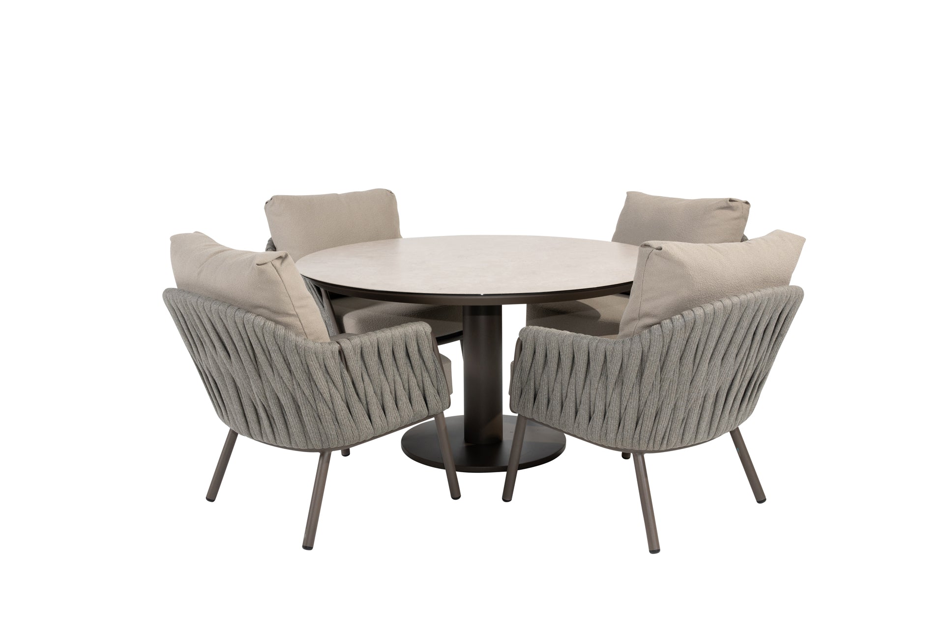 Cannes low dining set terre with Sarah low dining table terre - Complete Set