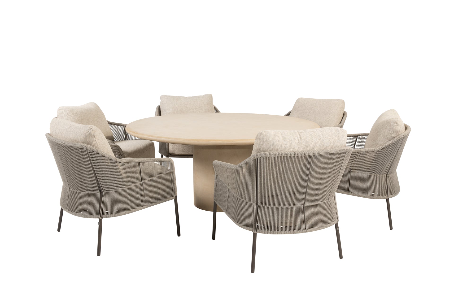 Florence low dining set terre with Hampton low dining table - Complete Set