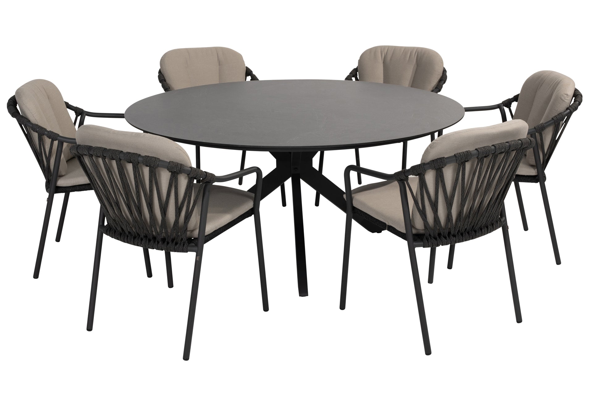 Manitoba dining set Anthracite with Locarno dining table 160cm HPL slate anthracite - Complete Set