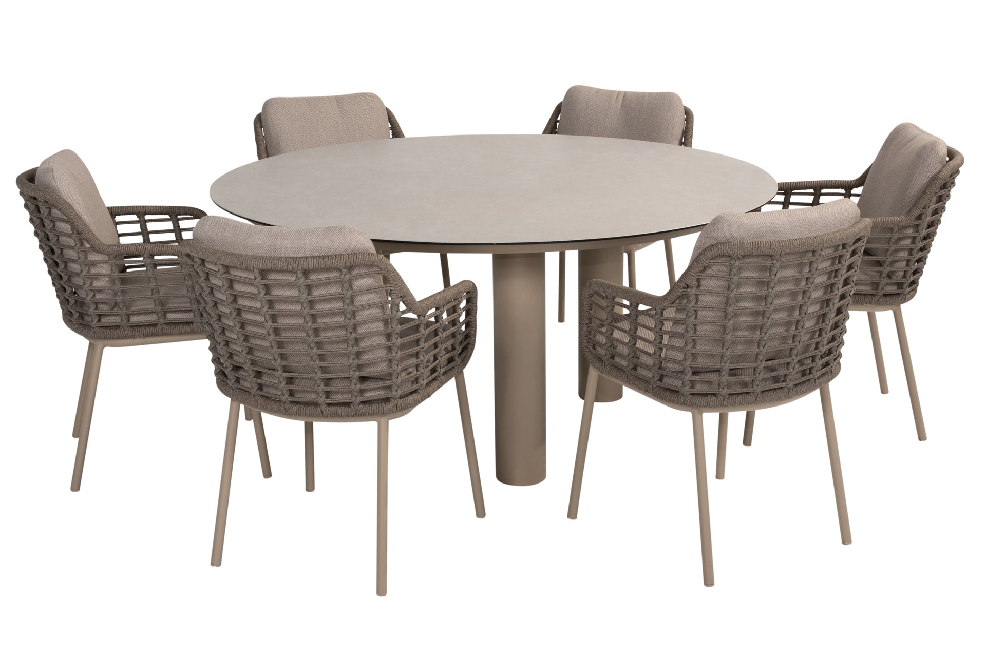 Puglia dining set with Donato dining table 160cm Latte - Complete Set