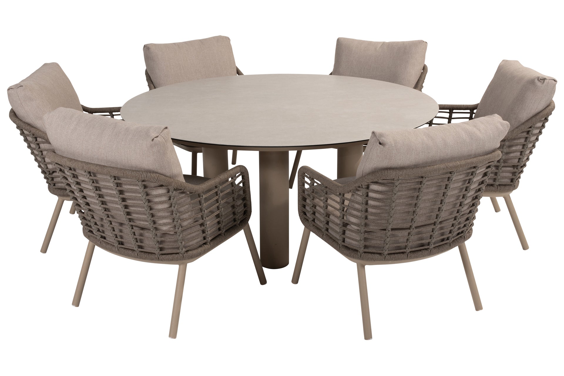 Puglia low dining set with Donato table 160cm - Complete Set