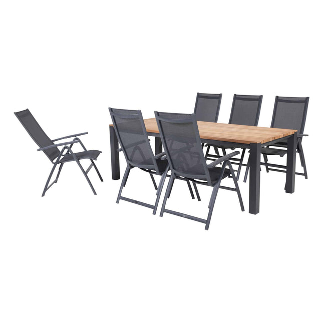 Taste 4SO Cadiz Verstellbarer Stuhl + Kammtisch Anthrazit 220 cm