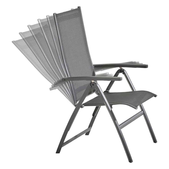 Taste 4SO Cadiz Verstellbarer Stuhl + Kammtisch Anthrazit 220 cm