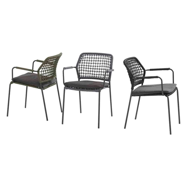 Taste 4SO Barista Dining Anthrazit + Basso Teaktabelle 240 cm