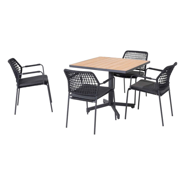 Taste 4SO Fiesta Tisch mit Teaktisch -Tisch 90 x 90 cm