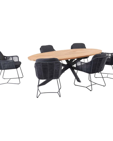 Taste 4SO Belmond Dining Anthrazit + Prado Tabelle 240 cm Oval