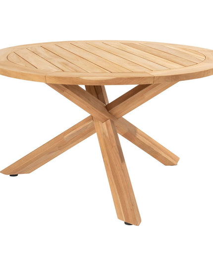 Taste 4SO Manitoba Stapelbares Essstuhl Olive + Prado Teaktabelle 130 Ø CM Teak -Basis