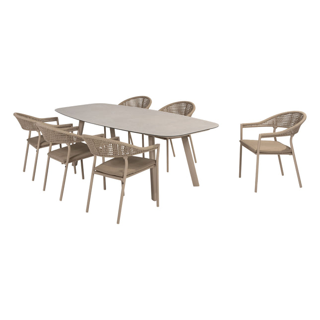 Taste 4SO Sienna Dining + Manolo Tischlatte mit bedrucktem Keramiktisch Top 240 cm