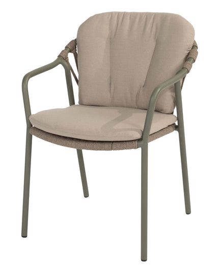 Taste 4SO Manitoba Stapelbare Essstuhl Olive + Liam Esstisch Teak 180 cm