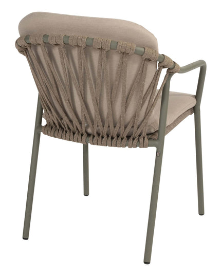 Taste 4SO Manitoba Stapelbare Essstuhl Olive + Liam Esstisch Teak 180 cm