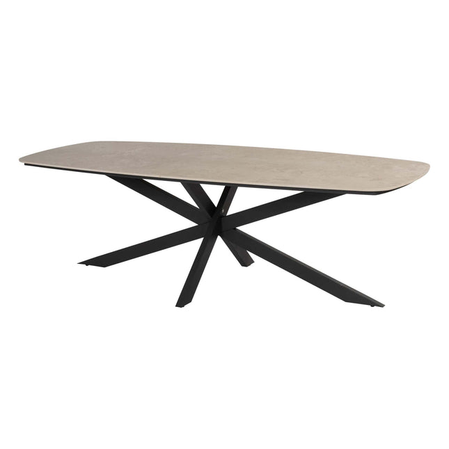 Taste 4SO Prado -Tisch mit Keramik -Tisch -Top -Fass -Anthrazit 240 cm