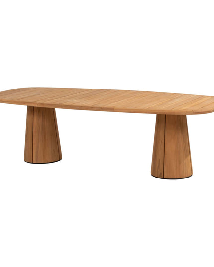 4 Seasons Outdoor Garten Set Capalbio Low Dining Stuhl + Taste 4SO Capri Low Ess Tisch Tisch-Fass-Form Teak 240 x 110 cm