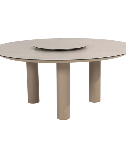 4 Seasons Outdoor Garden Set Comino Low Dining Chair + Taste 4SO Donato Low Esstisch Latte 160 cm Ø