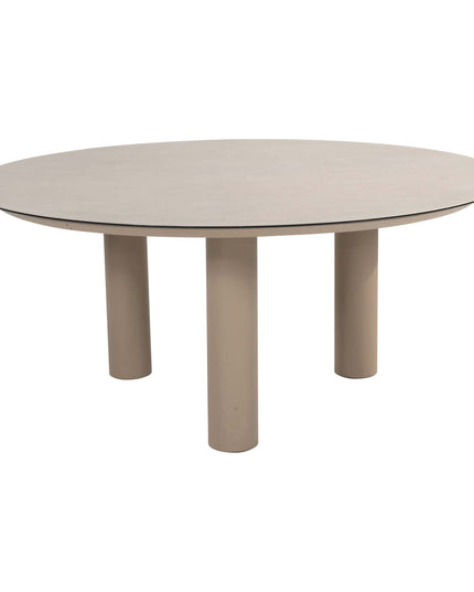 4 Seasons Outdoor Garden Set Comino Low Dining Chair + Taste 4SO Donato Low Esstisch Latte 160 cm Ø