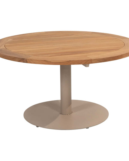 4 Seasons Outdoor Garten Sardinia niedriger Esstuhl + Taste 4SO Saba Low Dining Latte Basis mit Teaktisch 130 Ø CM