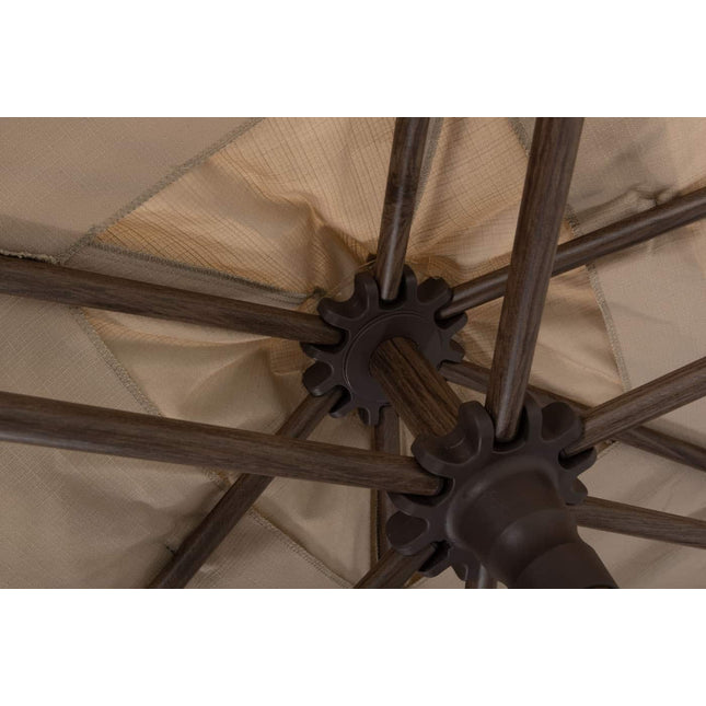 4 Seasons Outdoor Azzurro 300 cm. Ø Strand mit Wenge -Rahmen