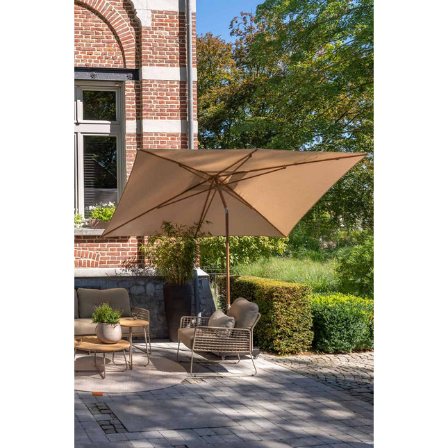 4 Seasons Outdoor Azzurro 200 x 300 cm. Sand mit Holz -Look -Rahmen