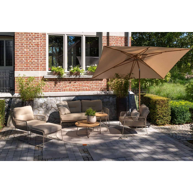 4 Seasons Outdoor Azzurro 200 x 300 cm. Sand mit Holz -Look -Rahmen