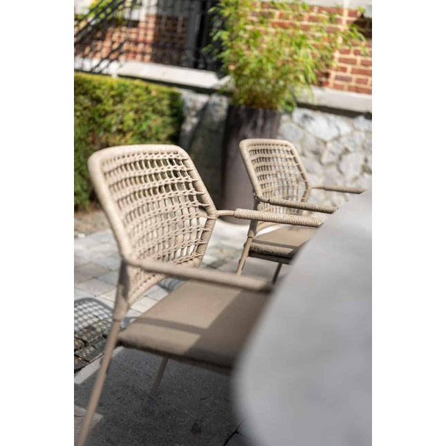 Taste 4SO Barista Essstuhl Latte + Donato Tisch Keramik Latte 160 Ø CM + Lazy Susan