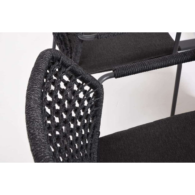 Taste 4SO Barista Dining Anthrazit + Basso Teaktabelle 240 cm