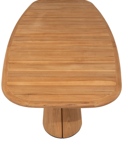 4 Seasons Outdoor Garten Set Capalbio Low Dining Stuhl + Taste 4SO Capri Low Ess Tisch Tisch-Fass-Form Teak 240 x 110 cm