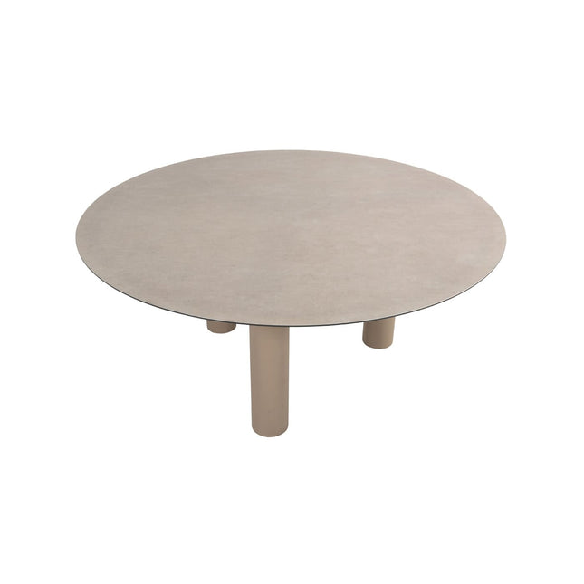 Taste 4SO Puglia niedriger Esstuhl + Donato Low Dining Tabelle 160 Ø cm Latte